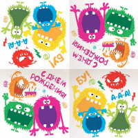 Салфетки "Монстрики" 33х33см 12шт P 6078843