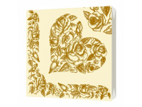 Салфетка 33х33мм 1шт Золотое сердце трехслойная 1002696