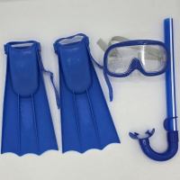 Набор д/плавания (ласты, маска, трубка, беруши) размер L, синий Y10925-24