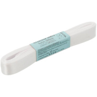 Лента упаковочная атласная 1,2см х 5,4м белая №001 AL-12P