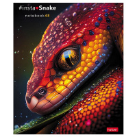 Тетрадь А5 48л клетка "InstaSnake" на скобе глянцевая ламинация 5 дизайнов 084849