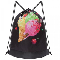 Сумка для сменной обуви 38х50х11см черный, 1 отделение, боковой карман на молнии OM-001/3