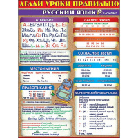 Плакат "Делай уроки правильно русский язык (1-2 класс)" 440х596мм 0800523