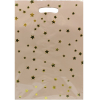 Пакет подарочный "Звезды" 17,5х25см фольга молочный Y9006-19