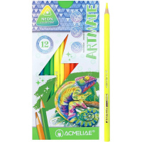 Карандаши 12 цветов "Neon Artmate" неоновые трехгранные дерево, картон 43720