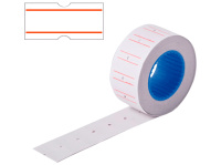 Этикет-лента 21х12мм 600шт белая, с красными полосками, 5шт в упаковке 2061700