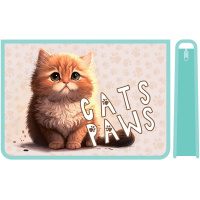 Папка д/труда А4 "Рыжий пушистик" 325х230х100мм на молнии сверху, пластик ПТР-22