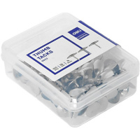 Кнопки 100шт 10мм никелированные, в пластиковом футляре E0022