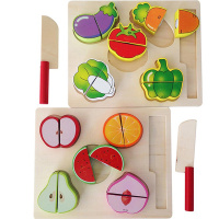 Набор "Фрукты/овощи" 36х23,5х4 см, 18 предметов, дерево Y7730-18
