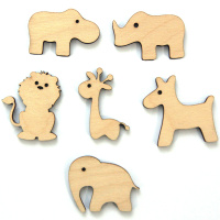 Набор миниатюр "Африканские животные" 2,5-5см 6шт фанера 3мм 900011