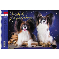 Альбом для рисования А4 48л "Собакомания" на спирали, перфорация на отрыв, 4 дизайна 079786