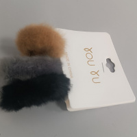 Резинка для волос 4см 3 шт. (черная, серая, коричневая) пушистые 11896-24