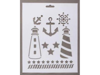 Трафарет пластиковый 22х25 см "Маяки, якоря", DK28030