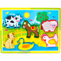 Пазл "Домашние животные №1" 6 элементов 30х22см дерево 11406-24/2