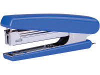 Степлер №10 15л глубина 65мм, со встроенным антистеплером, пластик синий E0221