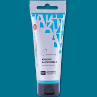 Краска акриловая 75мл бирюзовая туба с европодвесом Сонет 28109507