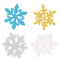 Наклейка витражная "Снежинка" 16х16см пвх 4 цвета Y2291-15