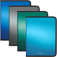 Папка на молнии A4+ "Matt Ice Metallic" пластик 0,6мм ассорти 50354