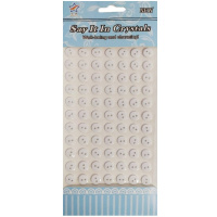 Наклейки Пуговицы d= 10мм 24*12*0,5см белые Y4150-16