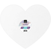 Холст на картоне в форме сердца 30х26,25см 100% хлопок, мелкое зерно, 280г/м2 220130