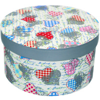 Коробка подарочная "Сердца" 18,5*18,5*10см, круглая, картон Y9221-19