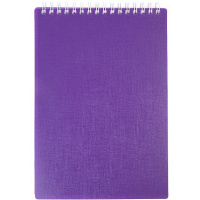 Блокнот А5 80л "Canvas. Фиолетовый" клетка, на спирали, пластиковая обложка 081525