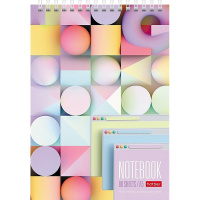 Блокнот А5 80л "Multicolor" клетка на спирали, жесткая подложка 081834