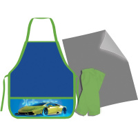 Набор для труда "Желтое авто" 54х46см (накидка, нарукавники, клеенка) синий НФК-1