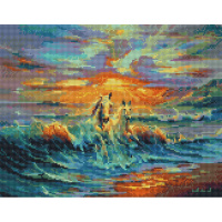 Алмазная мозаика на подрамнике 40х50см "Скачущие по волнам" полная выкладка VА175