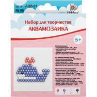 Аквамозаика "Кит" 15х15х3,5см №06 (бусины, основа, трафарет, бутылка с распылителем) AQB-01/06