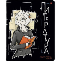 Тетрадь А5 48л линия Литература "Зверобудни" на скобе матовая ламинация Soft Touch 7-48-1254/02