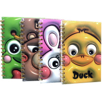 Бизнес-блокнот А5 80л "Медведь" линия, на спирали, картонная обложка, 4 дизайна XJ3601