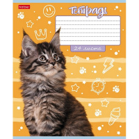 Тетрадь А5 24л линия "Ушки на макушке" на скобе тиснение 5 дизайнов 24Т5В2/080104