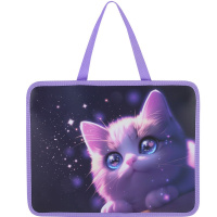 Папка с ручками 26х33х10см "First Love cat" пластик 0,48мм 260337