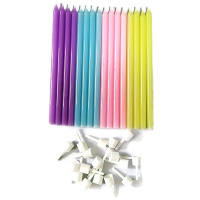 Свечи д/торта 16шт. 10см с подсвечниками Macaroons 6074043