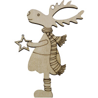 Подвеска "Олень со звездой" 10см фанера 3мм 870017
