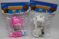 Игрушка-антистресс сквиш "Собачка" 11х4см с помпонами, 3 цвета FX5750