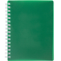 Записная книжка А6 80л "Velvet. Зеленая" клетка, на спирали, пластиковая обложка 081574