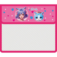 Папка на липучке А5 230х190х50мм "Милая парочка" 2 отделения, с клапаном, пластик ПМ-А5-36