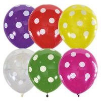 Шар воздушный 30см(12") Декоратор Горошек (шелк) ассорти 5ст. 6041410