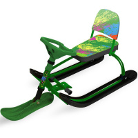 Снегокат "Twiny 1. Краски" 260мм, со спинкой, зелёный/чёрный/зелёный TW1/К