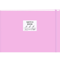 Скетчбук А5 14,5х21см 40л 140г/м2 "Free hand. Розовый" на резинке, склейка, 7БЦ матовая ламинация