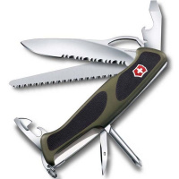 Нож перочинный 130мм "RangerGrip 178" 12 функций чёрно-зеленый 0.9663.MWC4