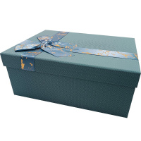 Коробка подарочная с бантом "Сине-зеленая" 23х16х9,5см, картон 11481-24