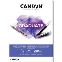 Альбом д/смешанных техник А4 20л 200г/м2 100% целлюлоза "Graduate Mix Media" склейка, белая бумага