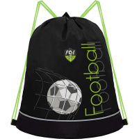 Сумка для сменной обуви 38х50х11см "Футбол" черная/салатовая 1 отделение 1 карман OM-31-1/1