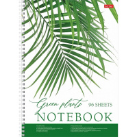Тетрадь А4 96л без линовки "Nature" на спирали, обложка с карманом, перфорация на отрыв 073917