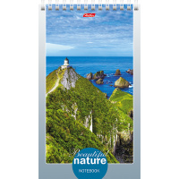 Блокнот А5 60л "Beautiful nature" линия, на спирали, жесткая подложка, пластиковая обложка,2 дизайна
