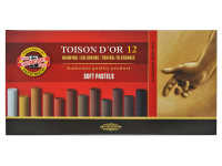 Пастель 12 оттенков коричневого "Toison D'or" мягкая круглая 8522BR Пастель 12 оттенков коричневого "Toison D'or" мягкая круглая 8522BR