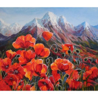 Живопись по номерам (акрил) 40х50см "Горные маки" сложность 4, холст на подрамнике GX24026